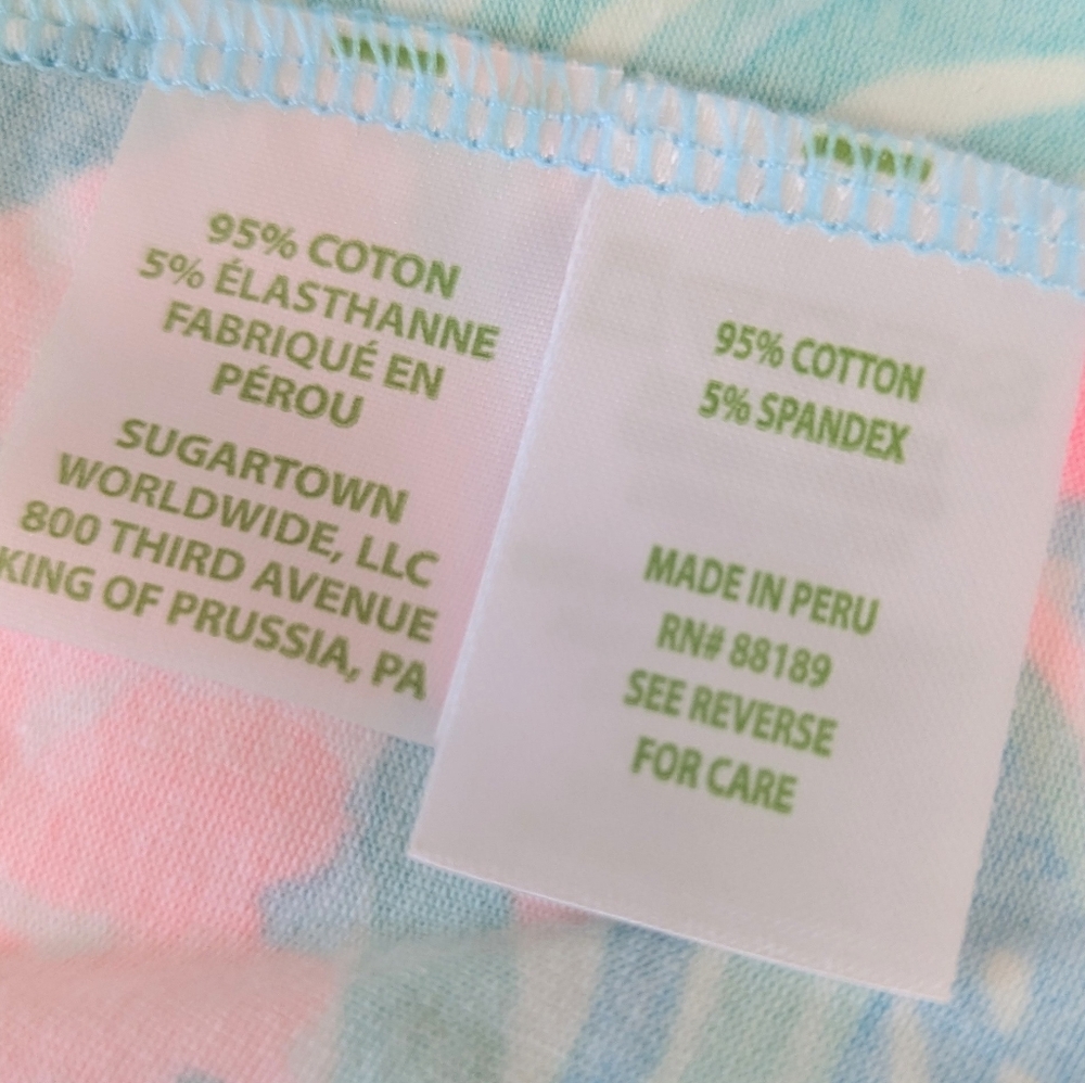 Lilly Pulitzer Pink & Teal Floral Ruffle Tank Top - Picture 10 of 10